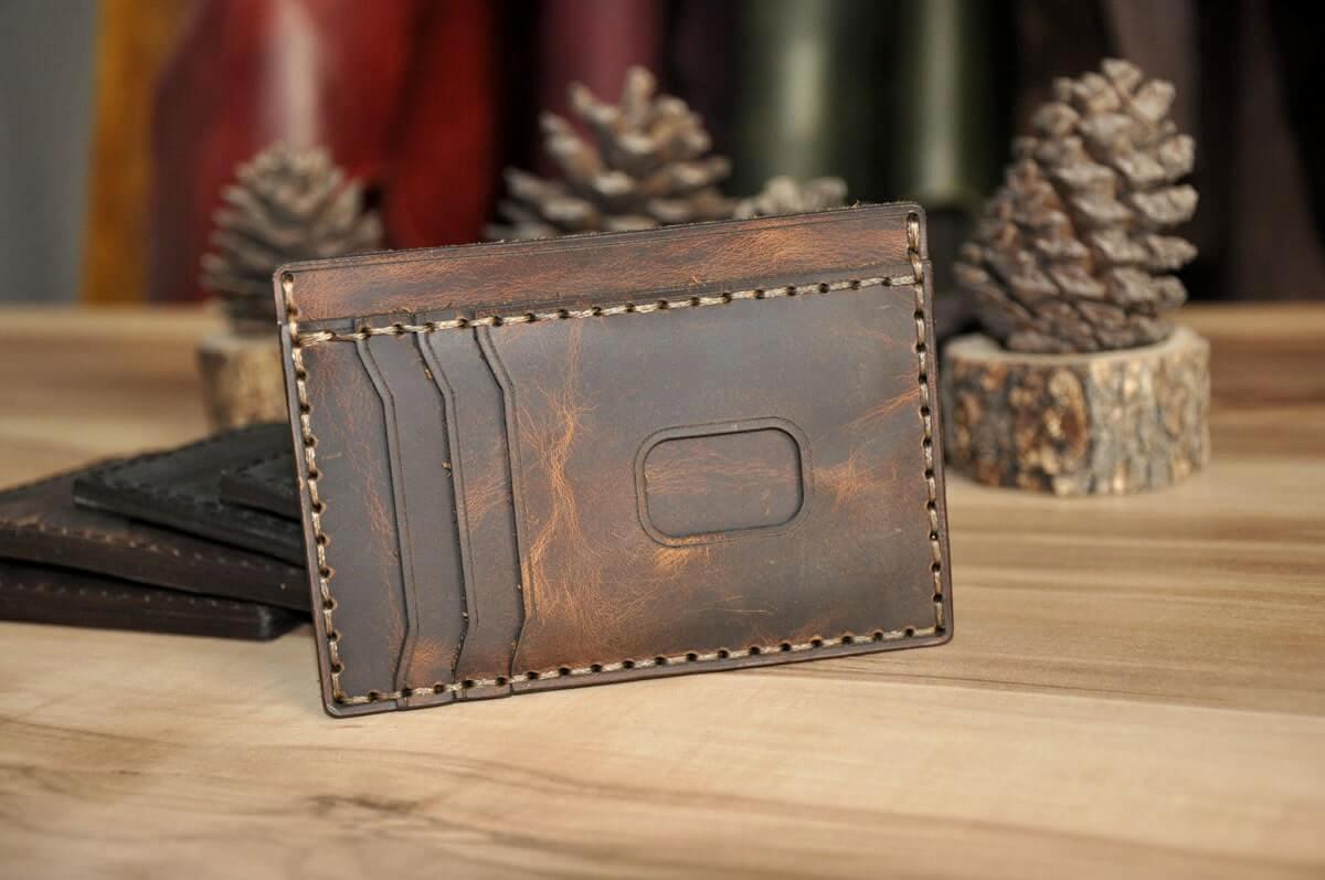 MEGALO AVUÇ İÇİ EL YAPIMI DERİ KARTLIK