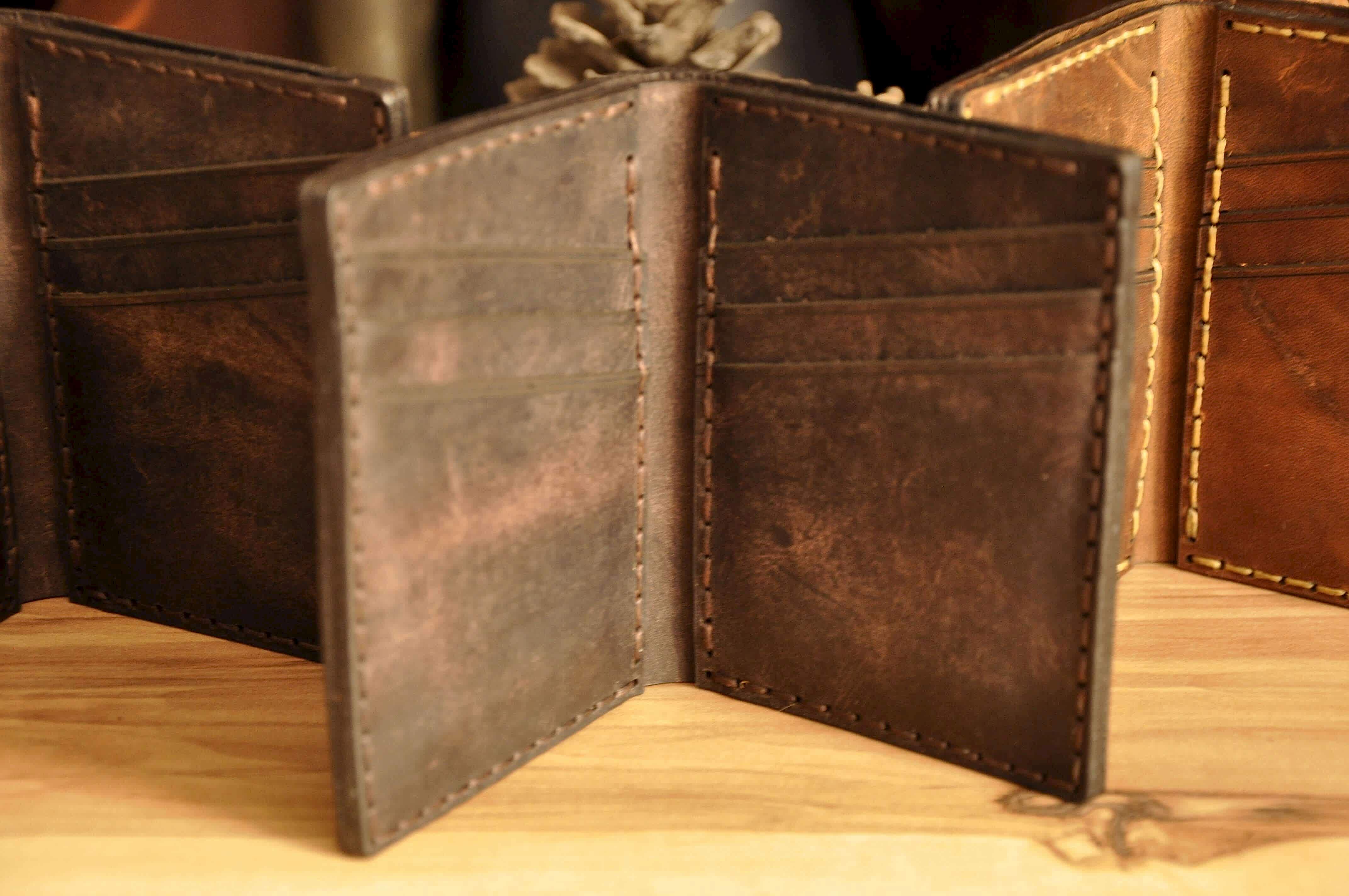 ABD BIFOLD EL YAPIMI DERİ CÜZDAN