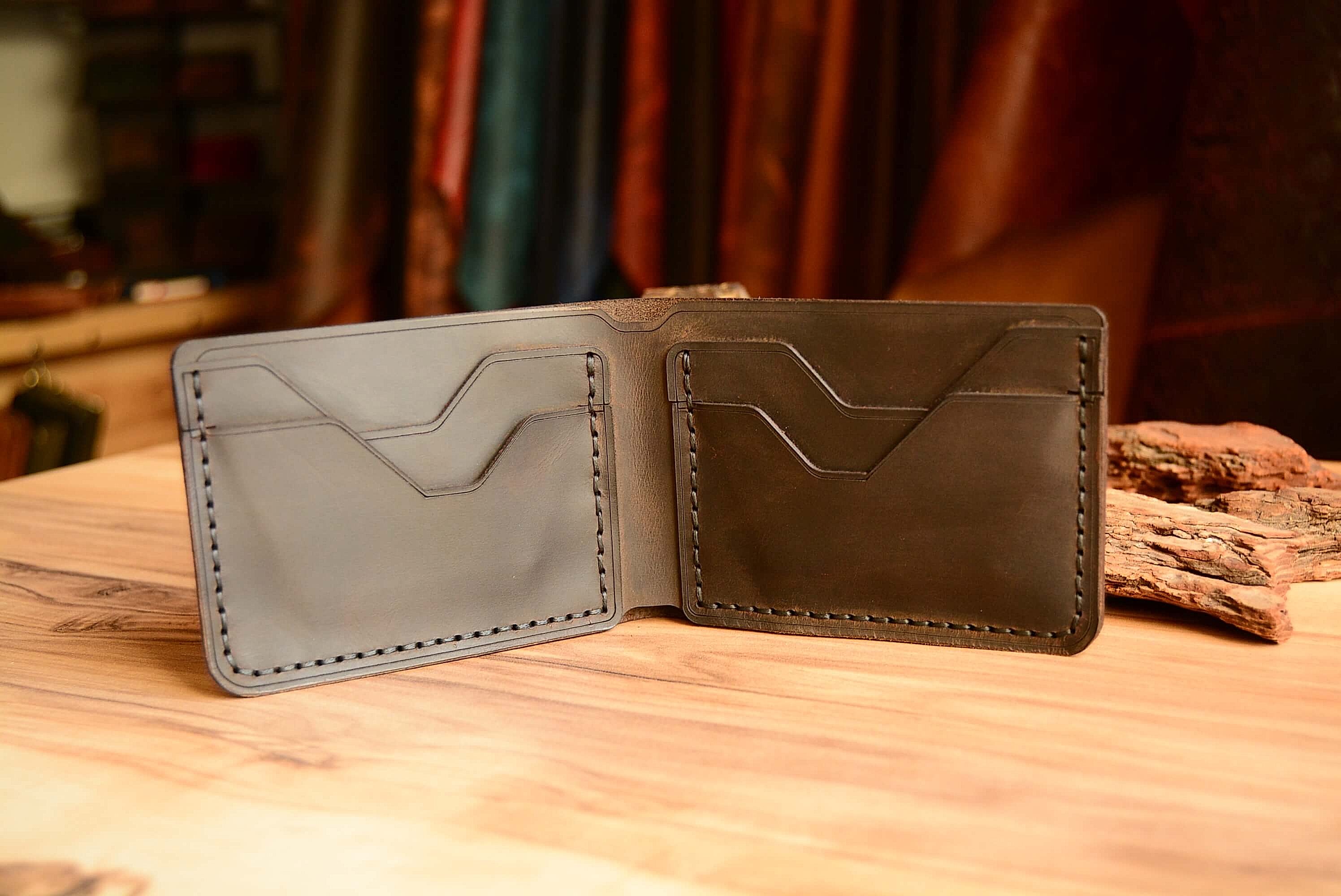 ISM-2 BIFOLD EL YAPIMI DERİ CÜZDAN