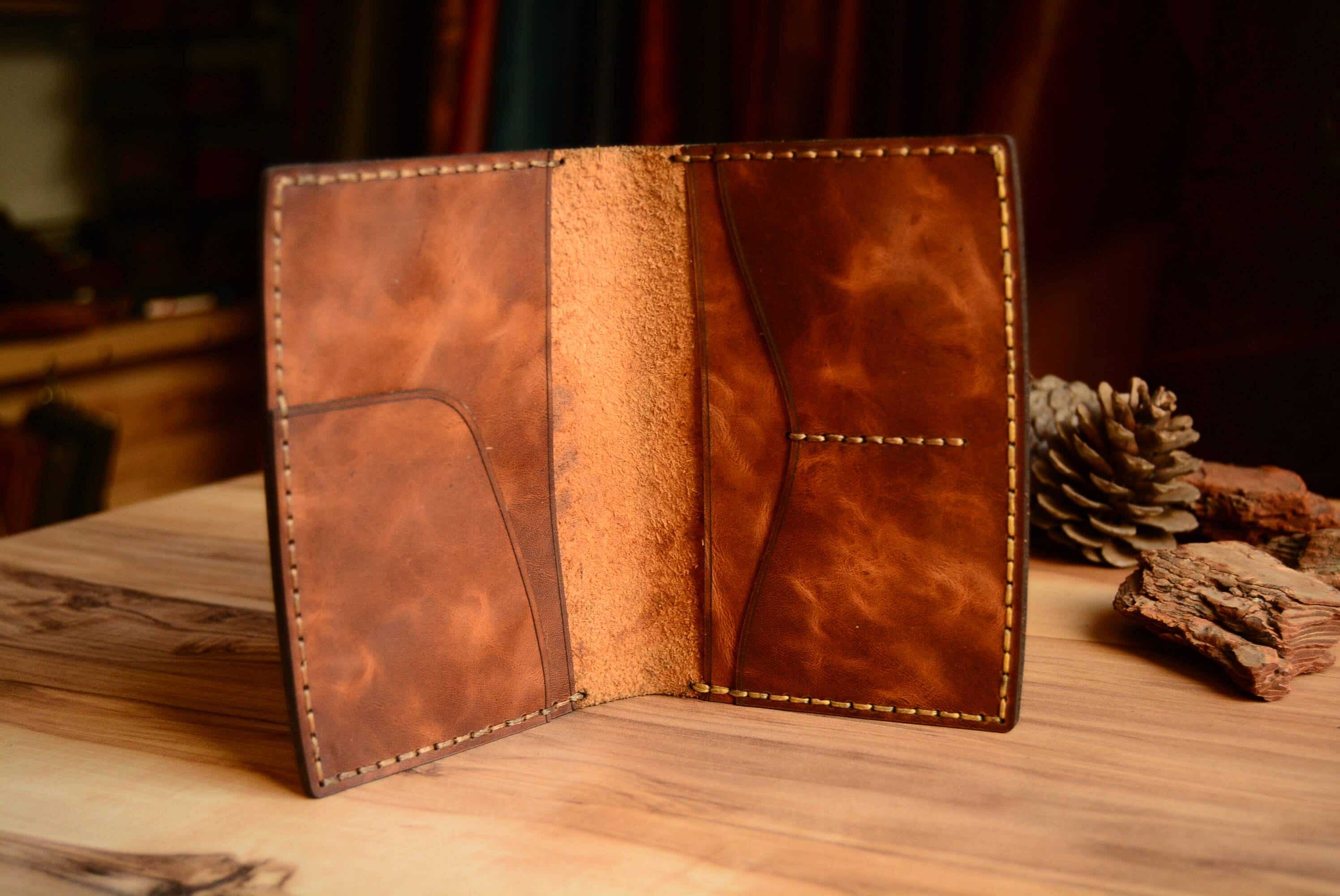 LETO TRAVEL EL YAPIMI DERİ CÜZDAN V-1  (PASSAPORT)