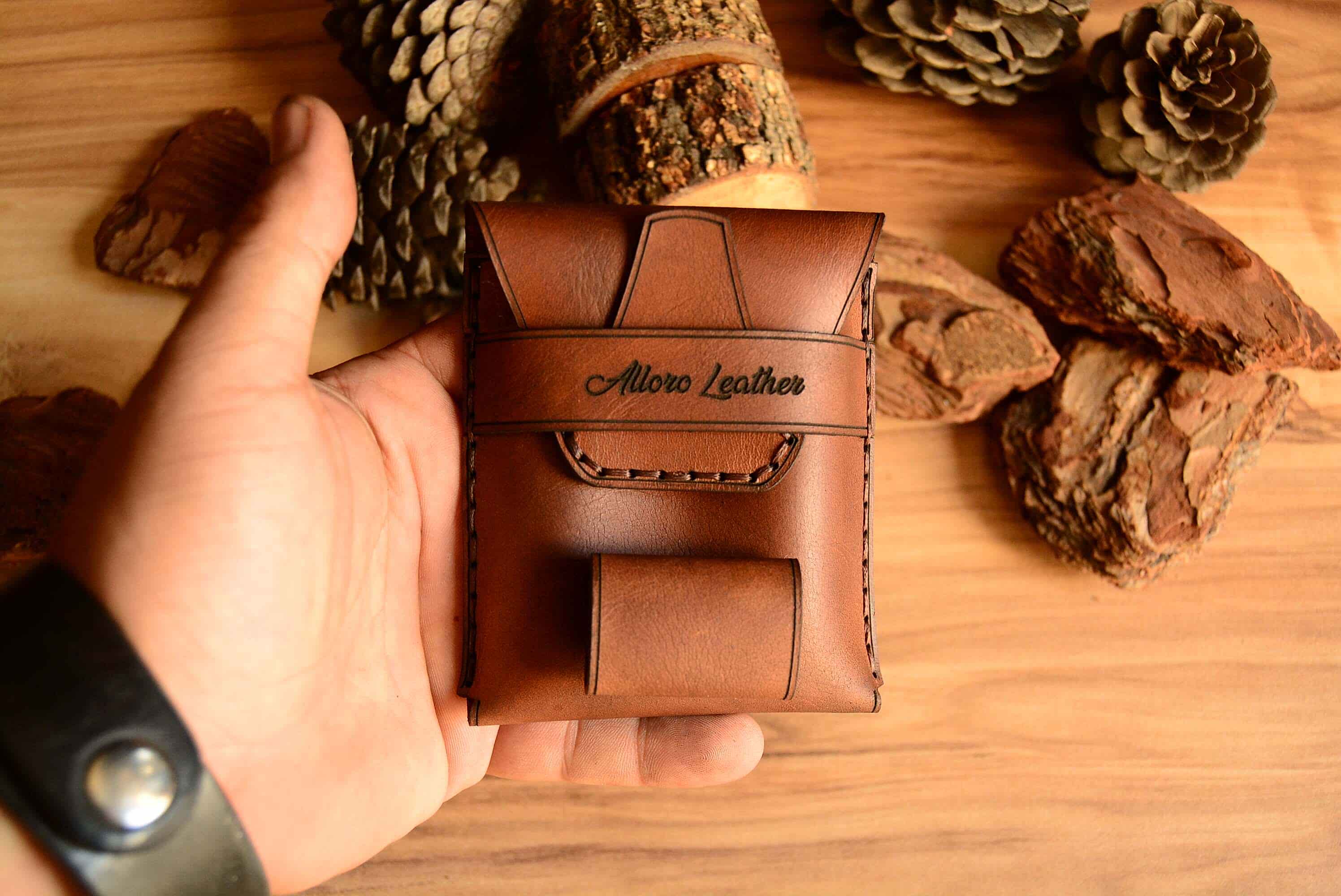 MAKARON NAYLON SLENDER PAKET DERİ KILIFI (ÇAKMAK BÖLMELİ)